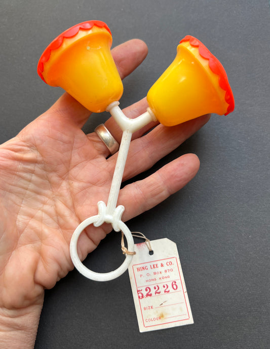 Brightly Coloured Double Vintage Rattle- Hong Kong - Salesman's Sample