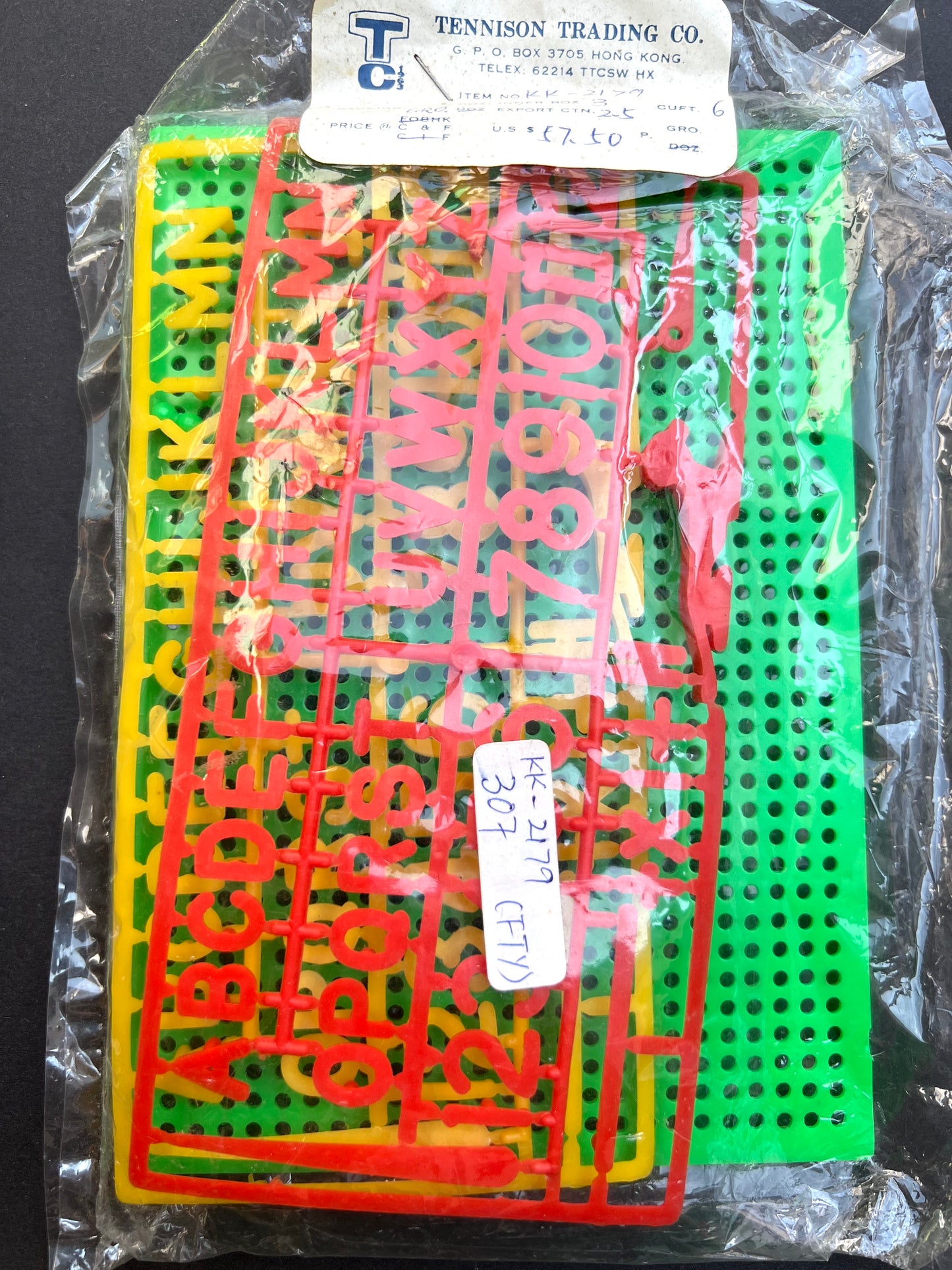 Vintage Hong Kong Salesman's Sample - Plastic Alphabet Set
