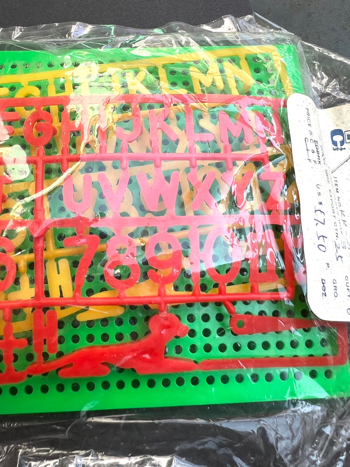 Vintage Hong Kong Salesman's Sample - Plastic Alphabet Set