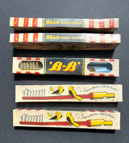 Wonderful 1950s Childs "Whistle TOOTHBRUSH" in Original Box