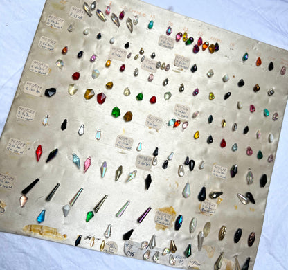 Vintage Sample Sheet of Unusual Glass Crystal and Plastic Beads (3)