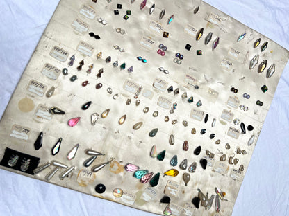 Vintage Sample Sheet of Unusual Glass Crystal and Plastic Beads (4)