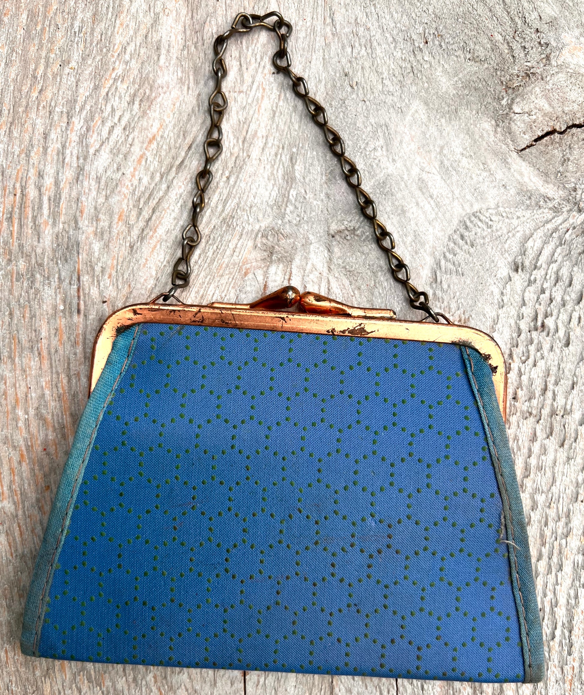 1940s/50s Blue and Green Purse - Main Image