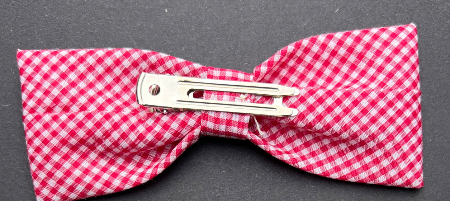 Red & White Gingham 1960s Oversized Hair Bow