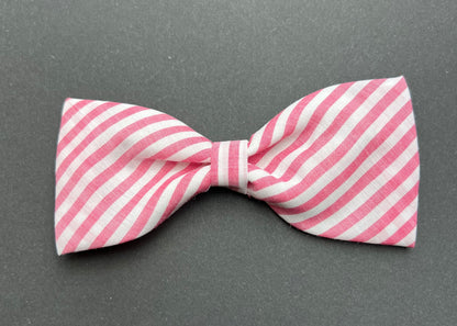 1960s Pink & White Stripes Oversized Hair Bow