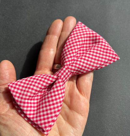 Red & White Gingham 1960s Oversized Hair Bow