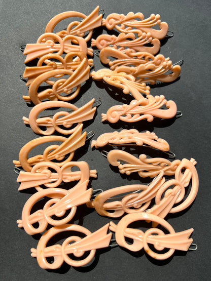 20 Vintage Crepe Pink Hair Clips (All Seconds)