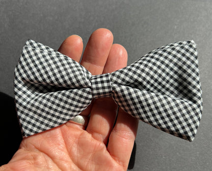 Black & White Gingham 1960s Oversized Hair Bow