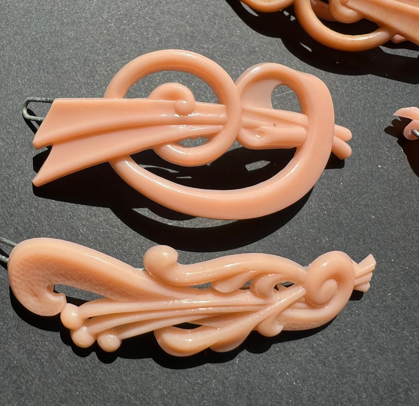 20 Vintage Crepe Pink Hair Clips (All Seconds)