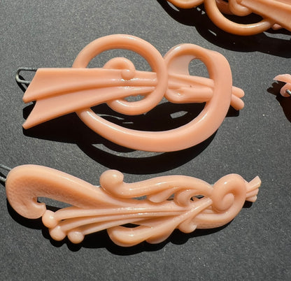 20 Vintage Crepe Pink Hair Clips (All Seconds)