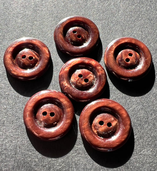 6 1940s Made in England Chunky Chestnut Brown 1.8cm or 2.2m wide.