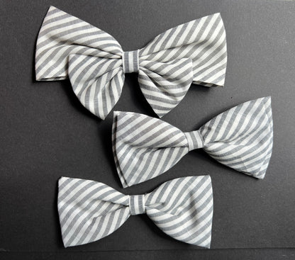 1960s Black & White Stripes Oversized Hair Bow