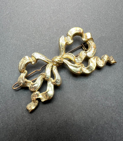 Glorious 1950s Golden Glamour Bow Hair Clip - Made in England