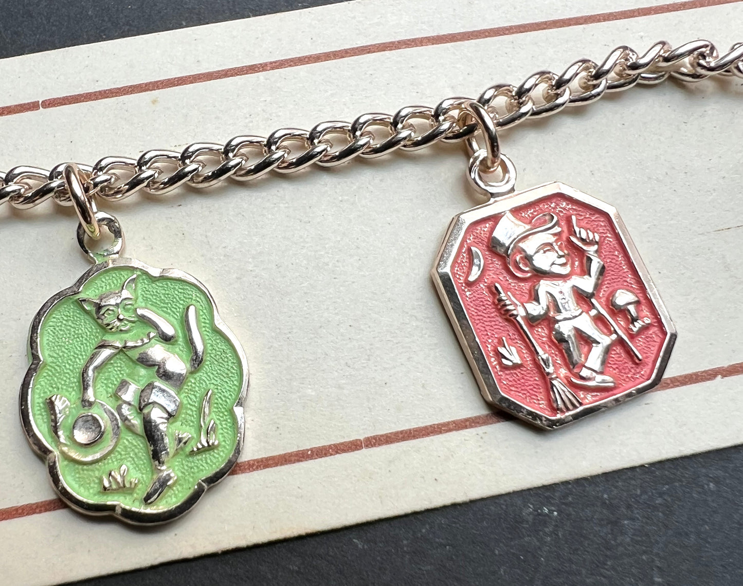 Happy Dancing Characters Vintage Bracelet on Original Card