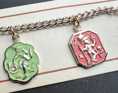 Happy Dancing Characters Vintage Bracelet on Original Card