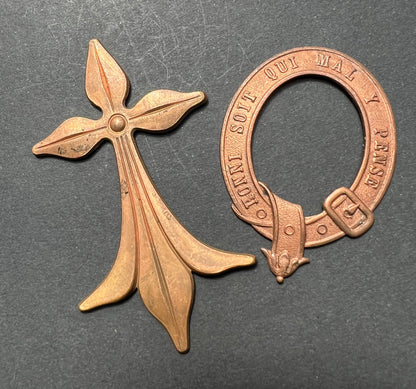 8 Vintage French Brass Stampings  in Assorted Shapes.