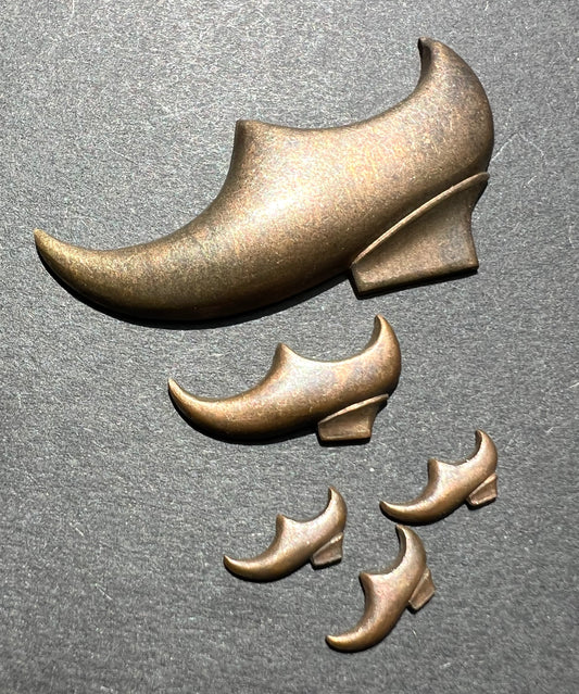 5 Vintage French Brass Glog Stampings