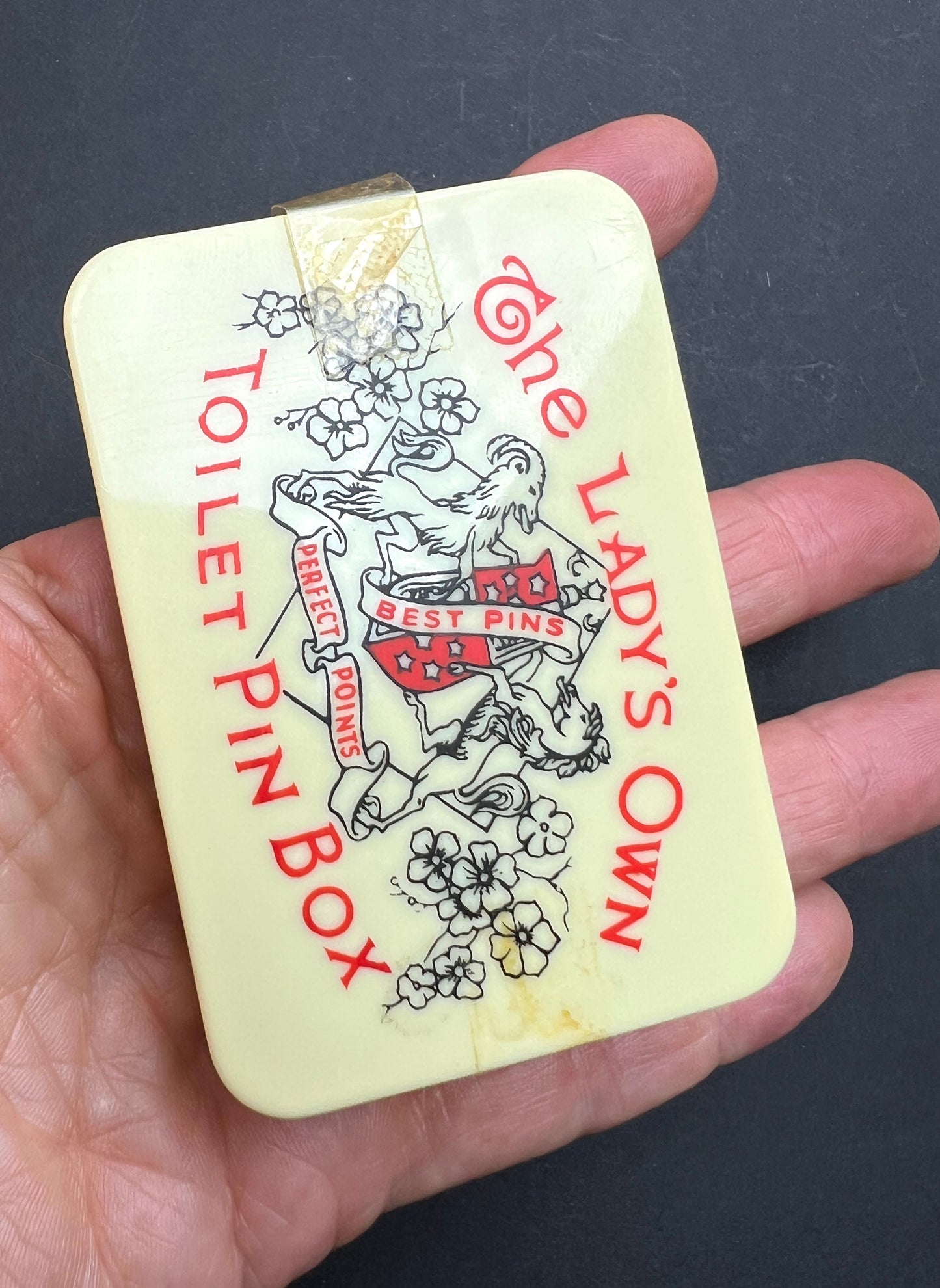 Rather Fetching.. The Lady's Own Toilet Pin Box - chip on base