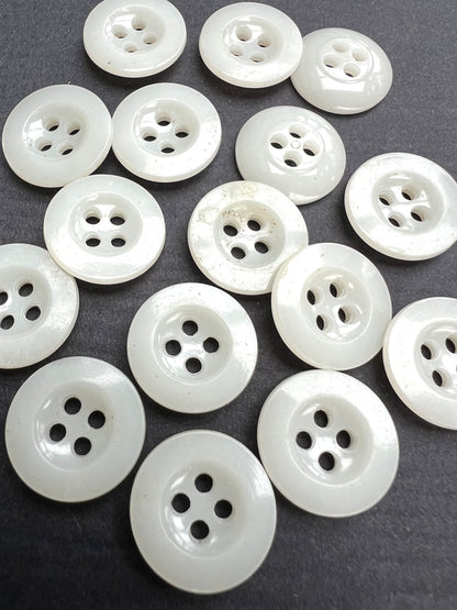 Job Lot of 750 Vintage White Buttons 1.7cm wide.