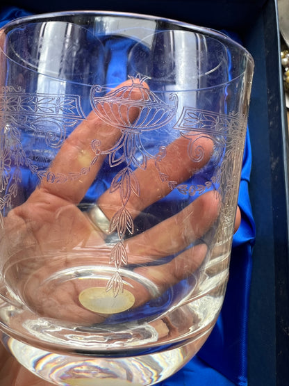Pimp Your Breakfast with 4 Bohemia Crystal "Queen's Lace" Design Tumblers