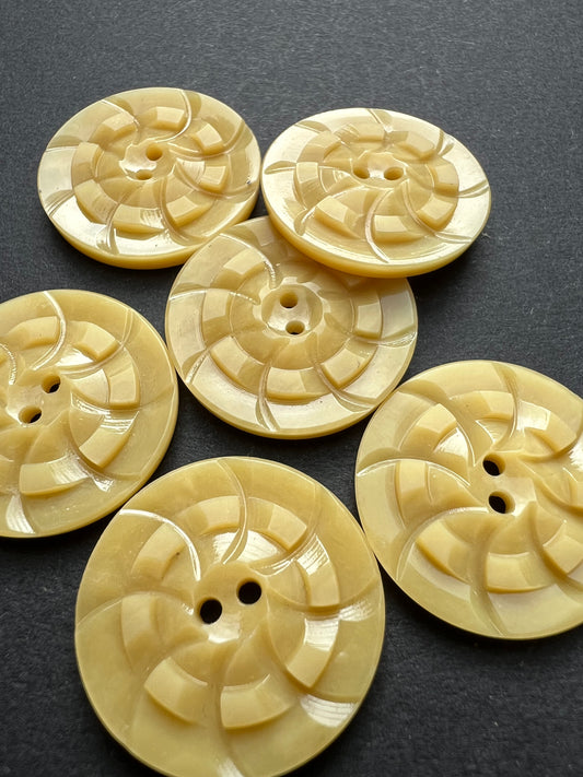 6 Soft Mustard Yellow 1.7cm or 2.2cm Buttons
