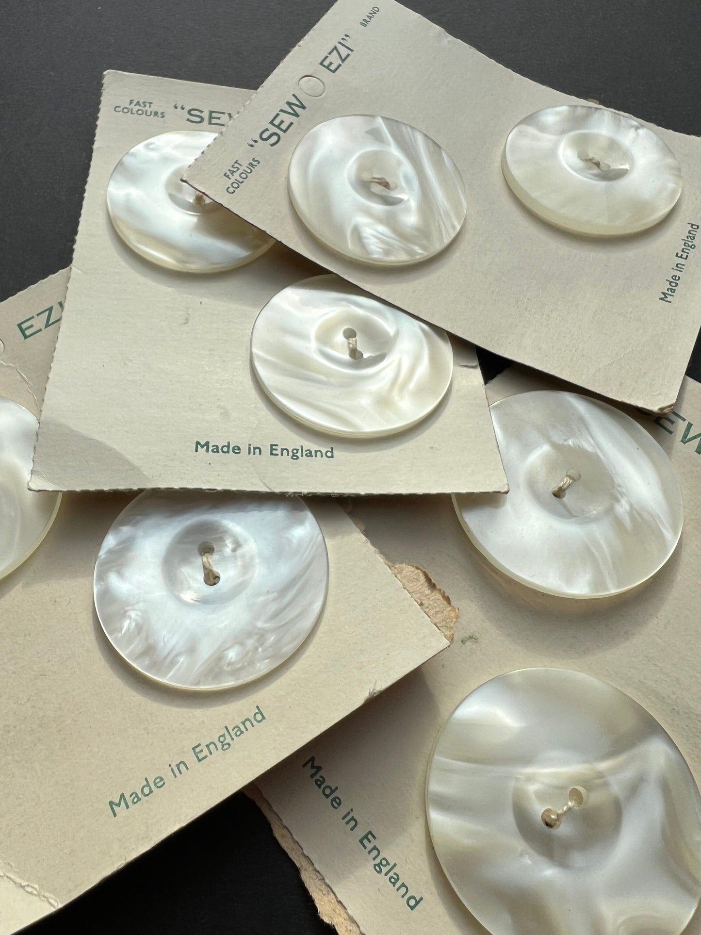 2 Ethereal Lucite 3.5cm Vintage Buttons
