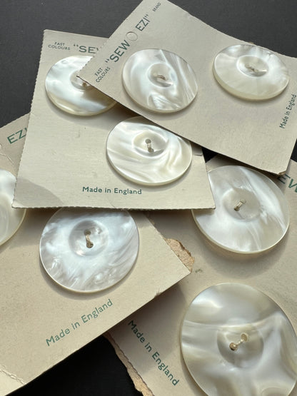 2 Ethereal Lucite 3.5cm Vintage Buttons