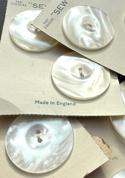 2 Ethereal Lucite 3.5cm Vintage Buttons