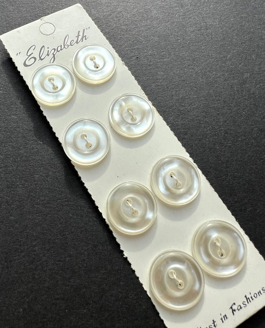 8 Shimmery Lucite 1.2cm Vintage Buttons