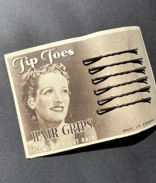 Tip Toes 1940s HAIR GRIPS  for Long or Short Hair  Made in England