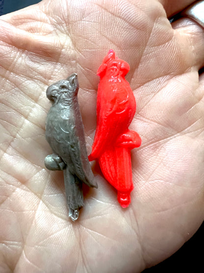 20 Vintage Plastic Parrots on Perches