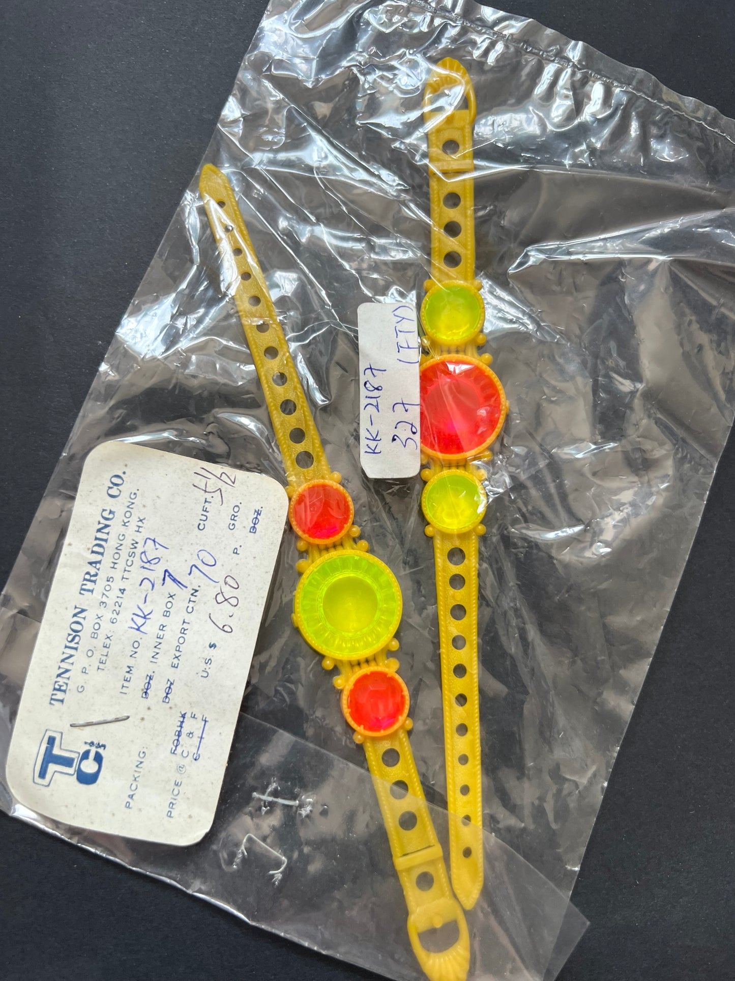 Vintage  Hong Kong Salesman's Sample - 2 Toy Watches/Bracelets.