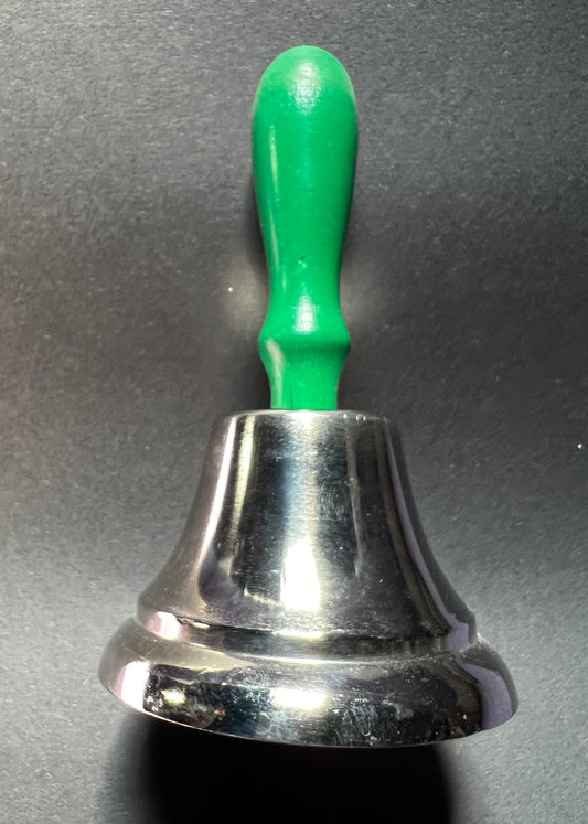 Lovely Old Hand Bell with Green Handle