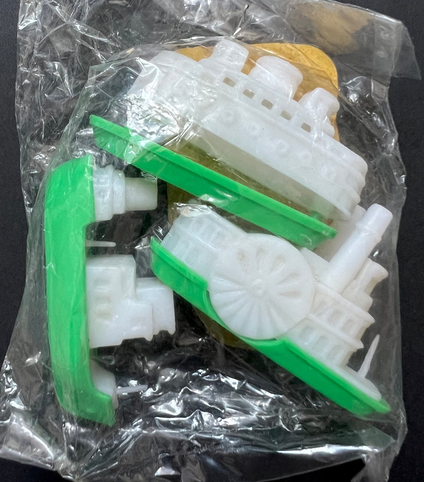 A Packet of 3 Vintage Plastic Steamboat Toys Hong Kong Salesman's Sample
