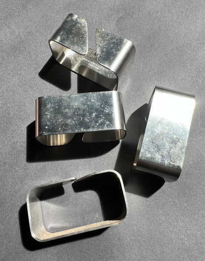 Very 1970s Box of Stainless Steel Napkin Rings