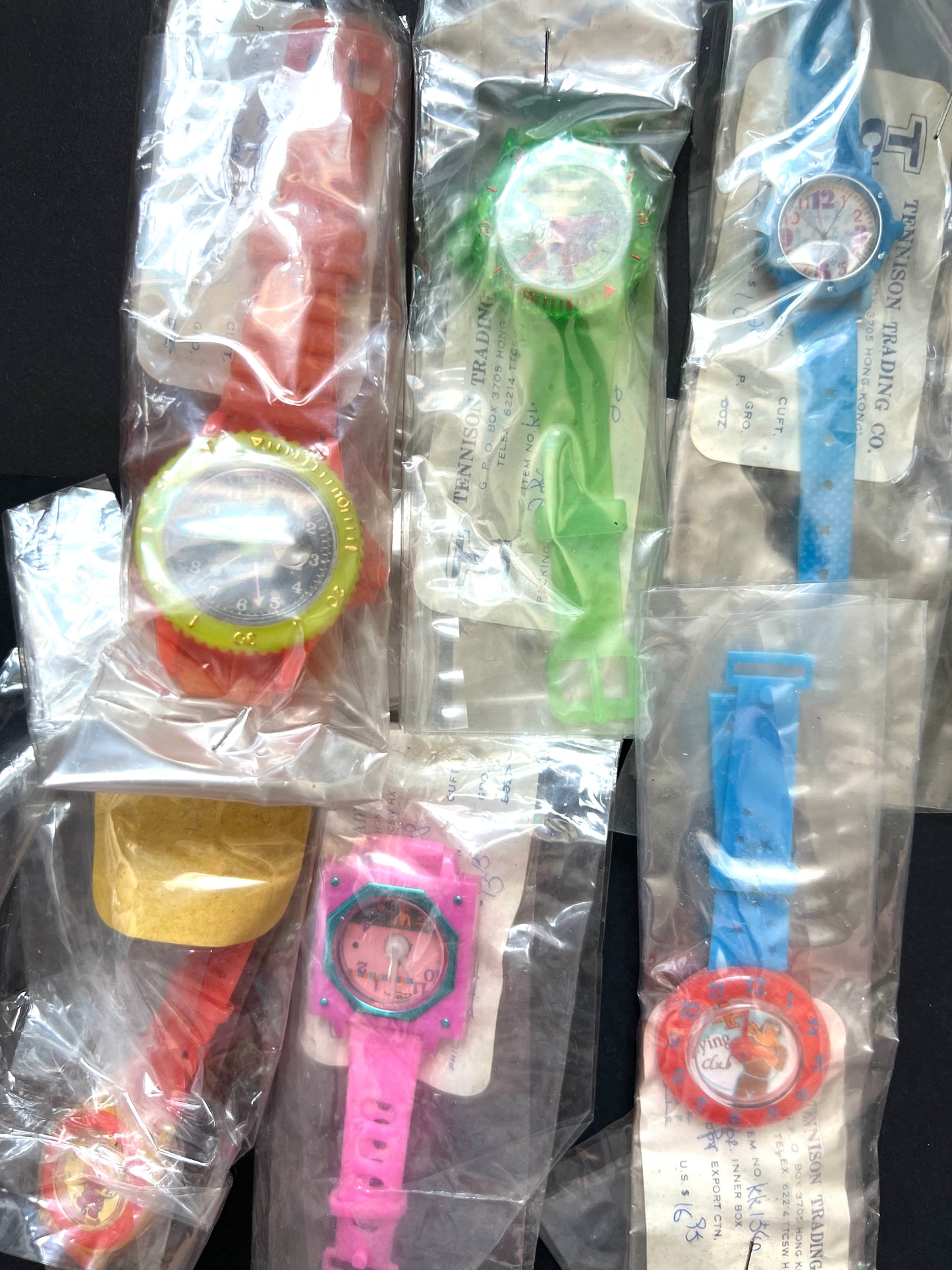 6 Hong Kong Salesman's Samples of 1970s Kids Toy Watches