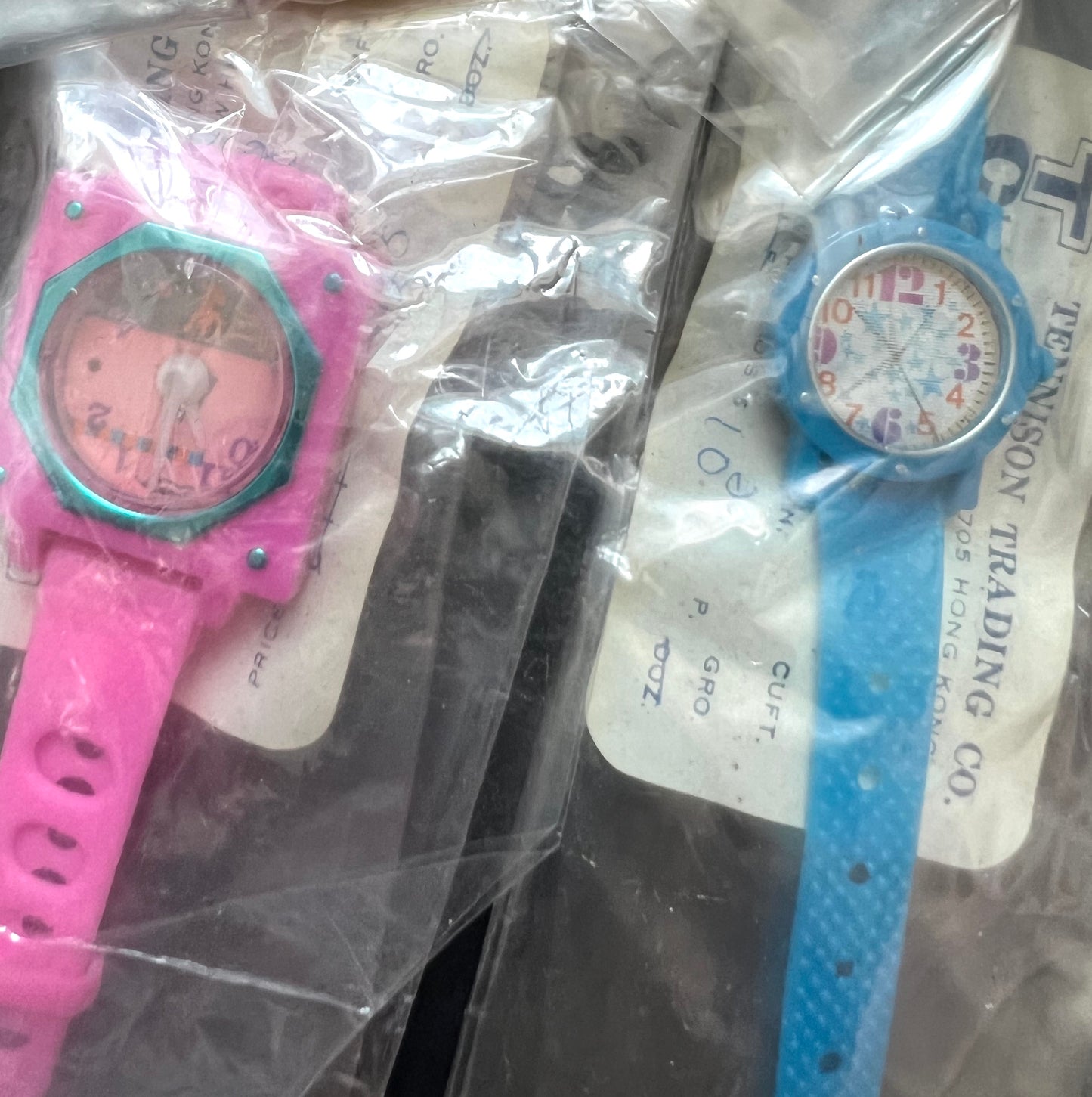 6 Hong Kong Salesman's Samples of 1970s Kids Toy Watches