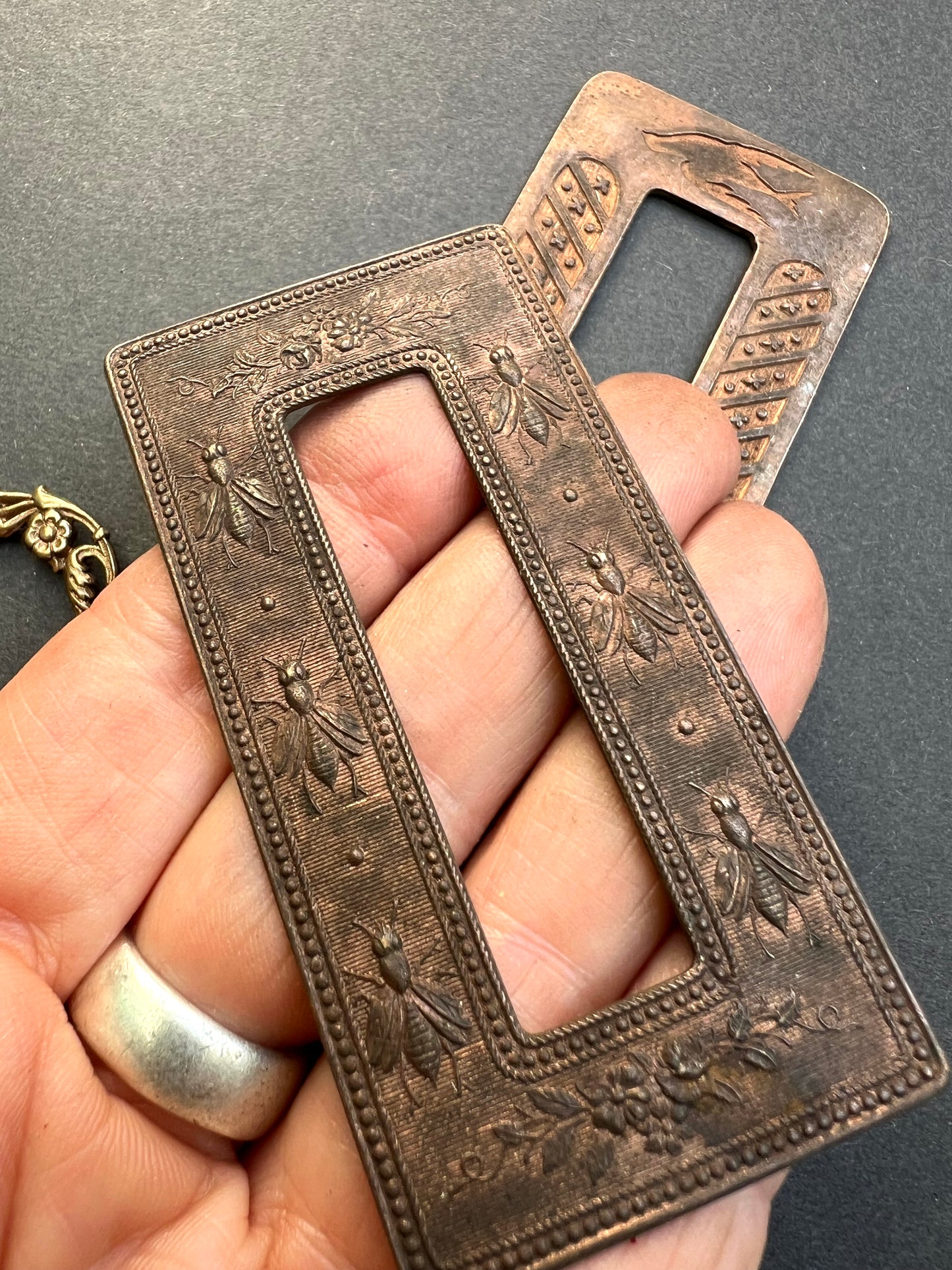 4 Vintage French Brass Frames