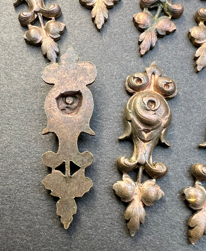 7 Early 20th Century French Decorative Brass 3.5cm Stampings