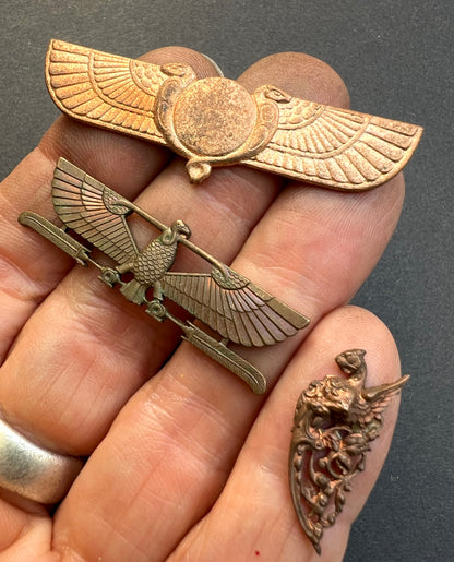 4  1920s French Brass Stampings of Mythical Creatures