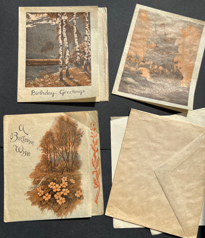 3 Unused 1940s Greeting Cards (2)