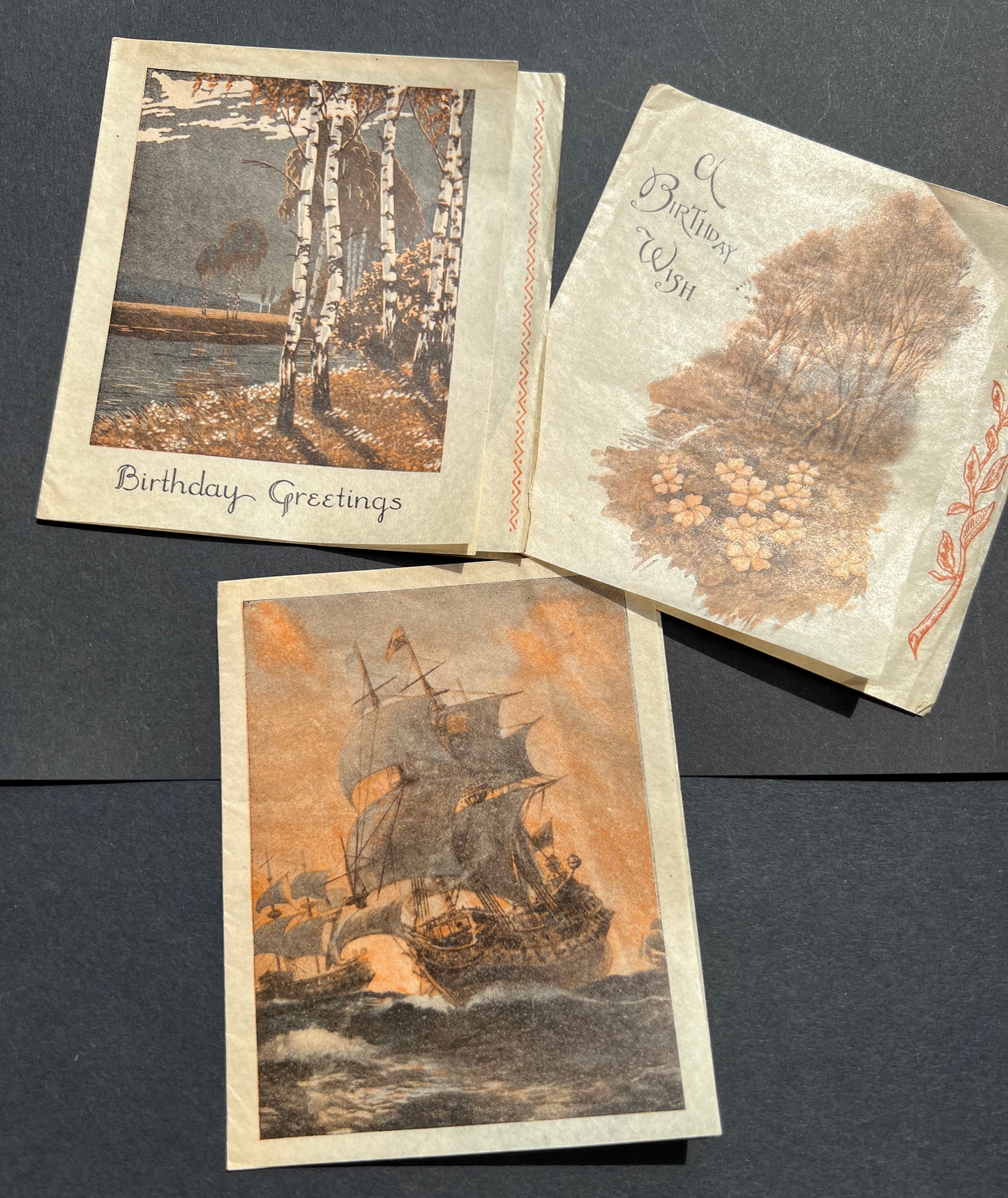 3 Unused 1940s Greeting Cards (2)