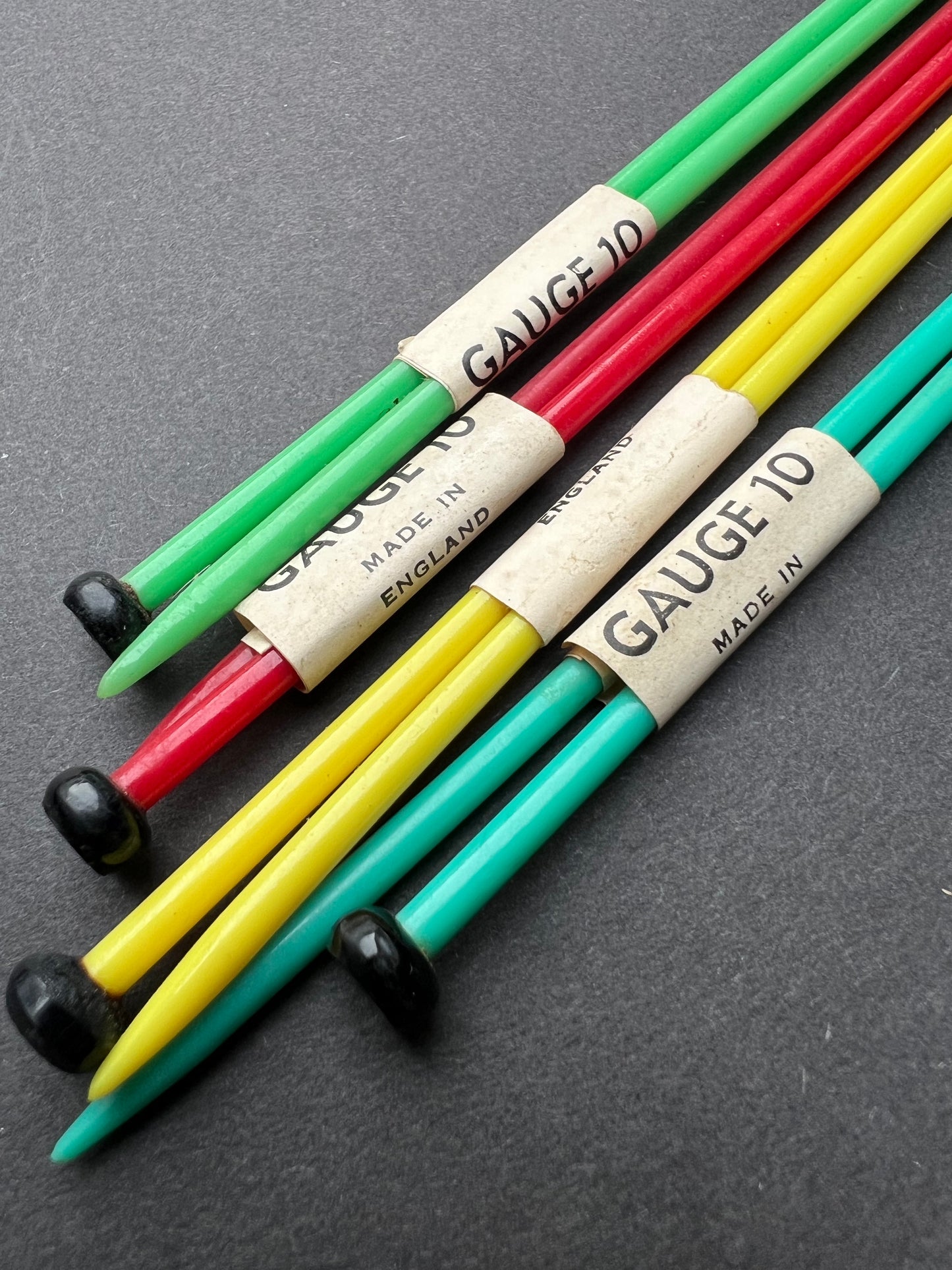 Pair of Vintage Gauge 10  10" Knitting Needles Made in England