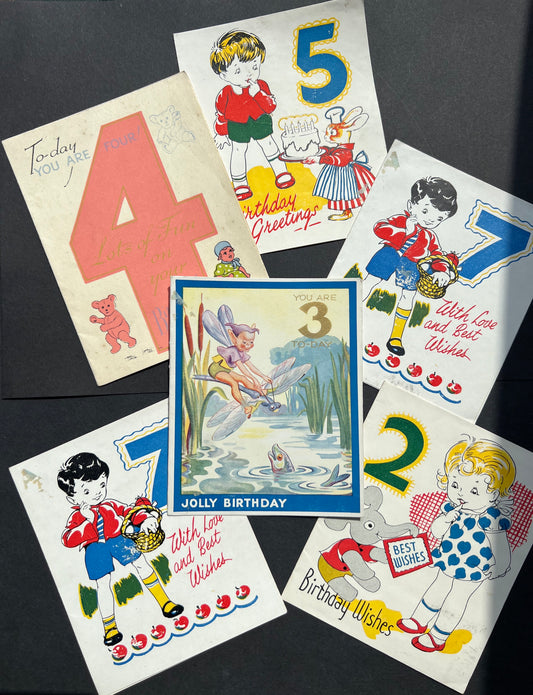 6 Unused 1940s Greeting Cards  for Children (3)