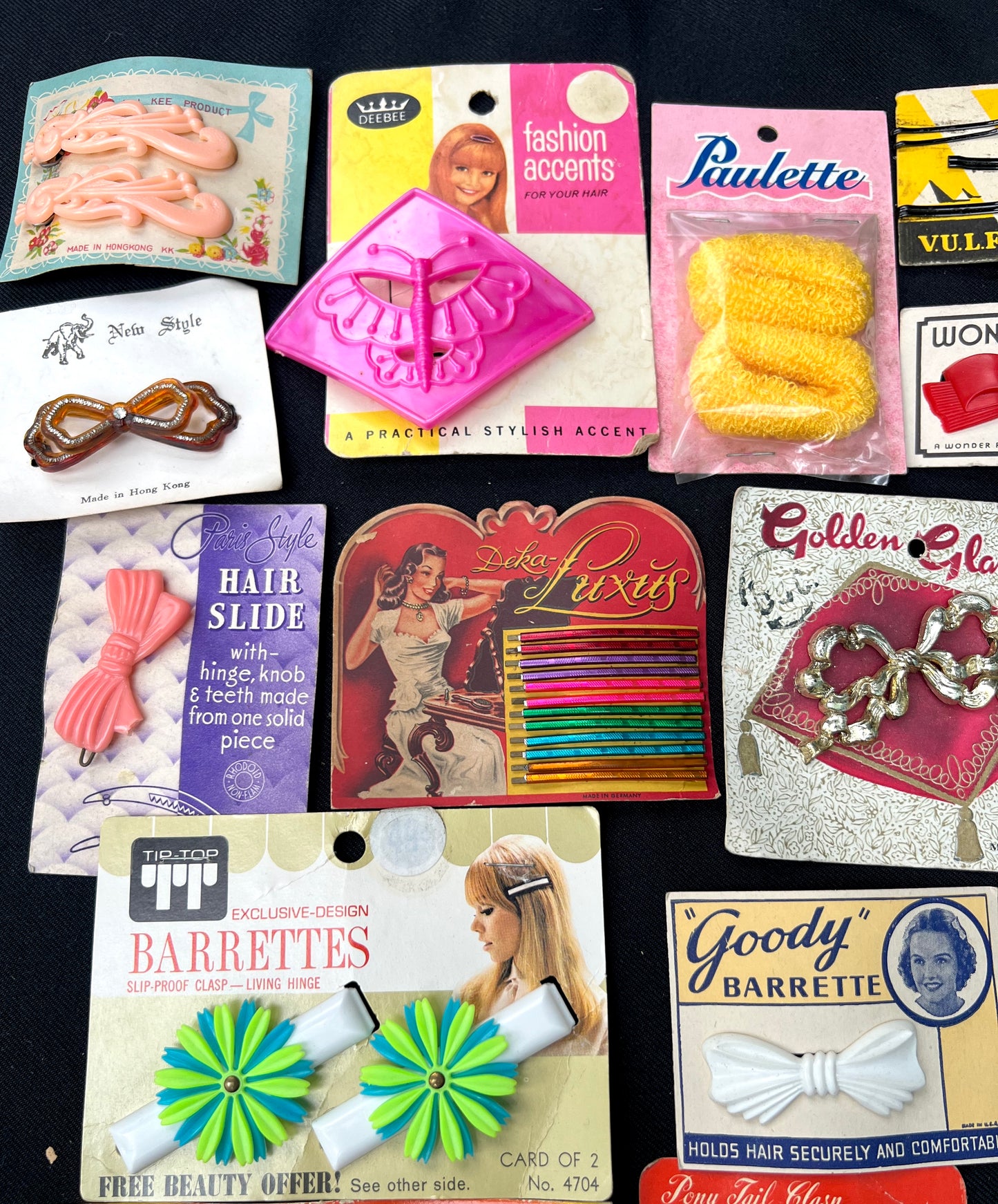 Job Lot of 20 Vintage Hair Accessories on  Display Cards