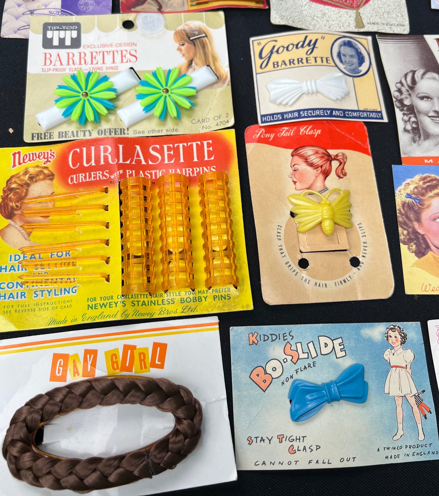 Job Lot of 20 Vintage Hair Accessories on  Display Cards