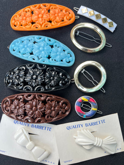 Job Lot of 25 Vintage Multicoloured Hair Clips