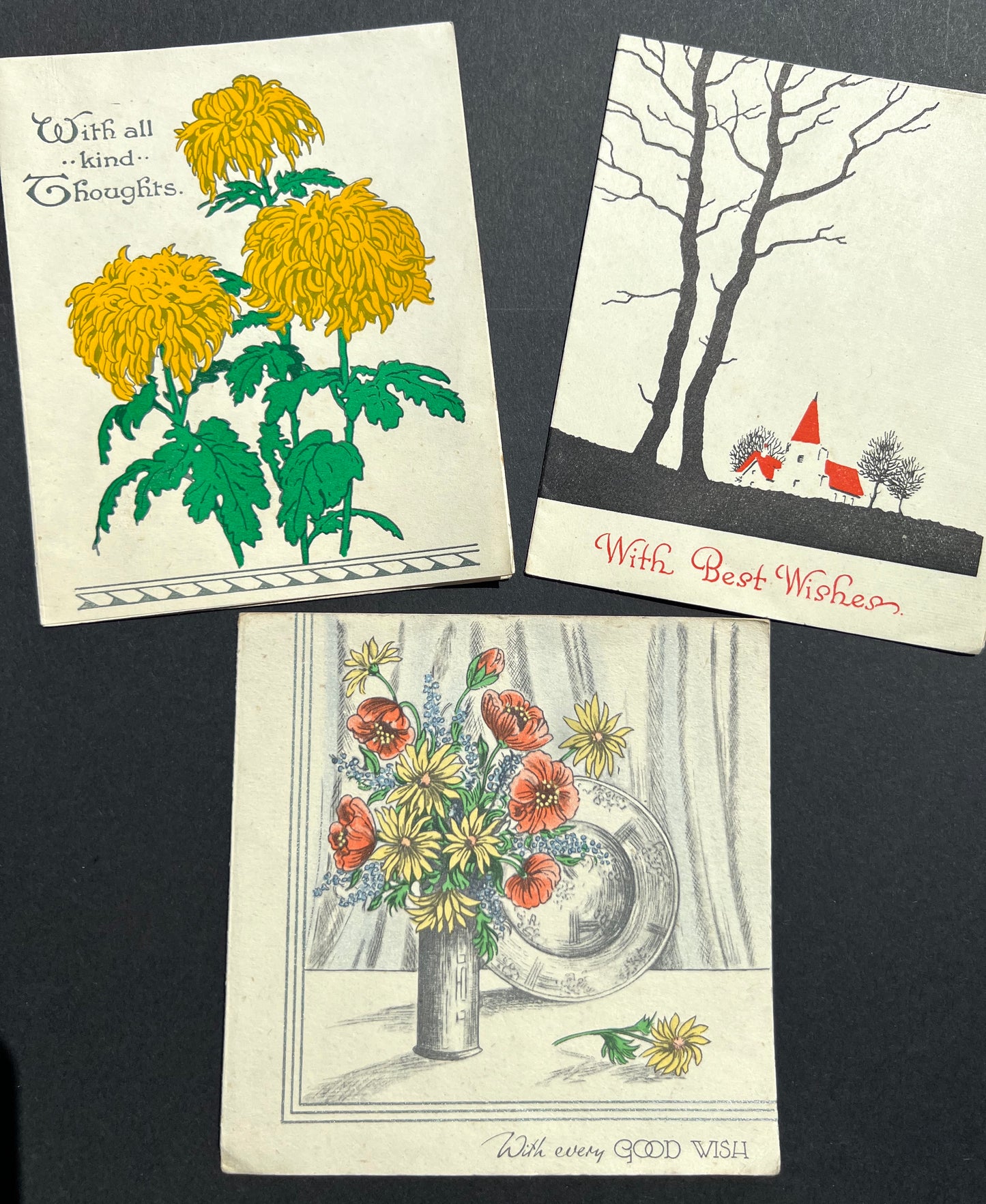 3 Unused 1940s Greeting Cards (5)