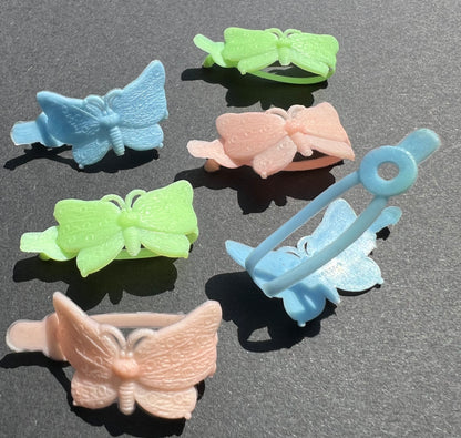 6 Vintage 1960s Butterfly Hairclips - 3.5cm