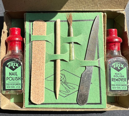 1920s Manicure Set in Cardboard Box TRIX U.S.A